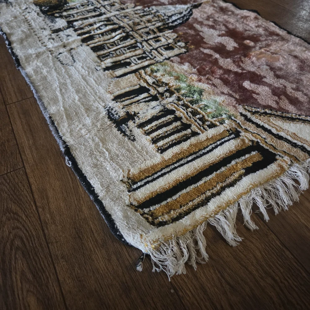 Vintage St Peter’s Basilica Vatican Tapestry Rug Wall Hanging Rome Souvenir
